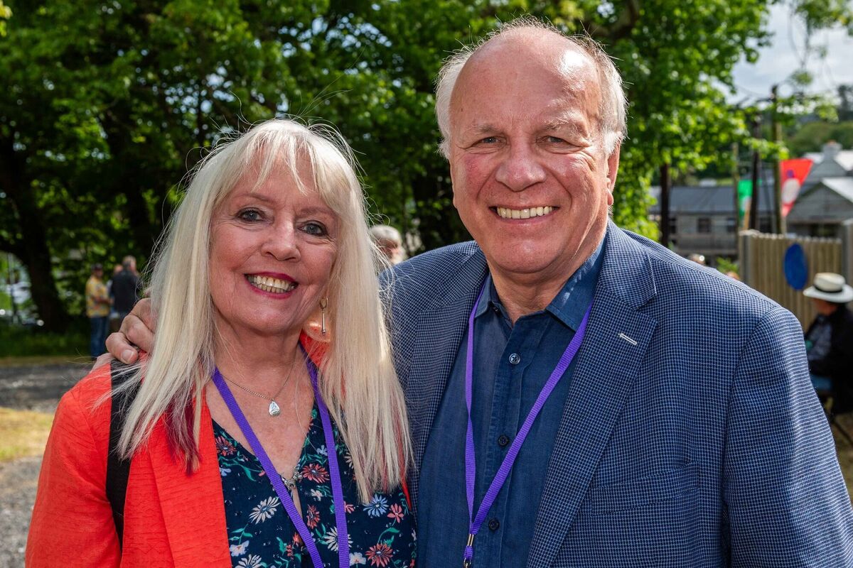 Festival regulars Sue Howes and Greg Dyke, ex Director-General of the BBC, at the opening party. Picture: Andy Gibson