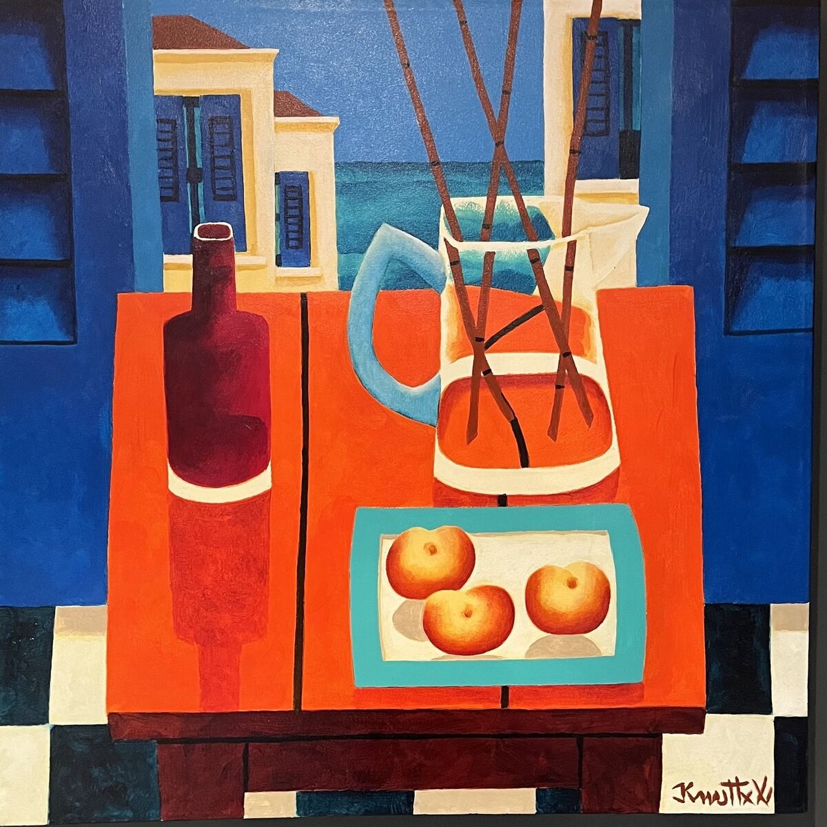 A Still Life by Graham Knuttel at The Purple Onion Gallery at Lismore Antique Fair.