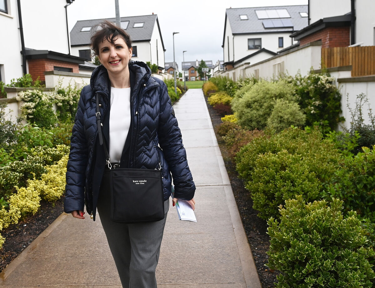 Olga Shevchenko canvassing in Ballincollig for the Cork City South West area. Picture: Eddie O'Hare