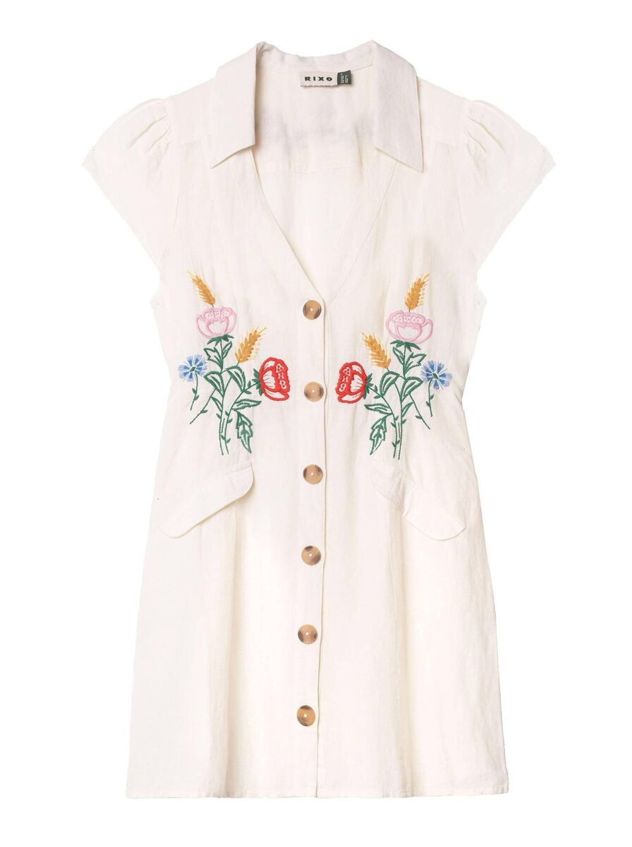 Cream Embroidered Shirt Dress, €245, RIXO Cream Embroidered Shirt Dress, €245, RIXO