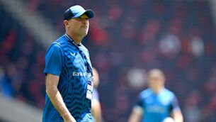 <p>SWITCH OF FOCUS: Leinster senior coach Jacques Nienaber before the Investec Champions Cup final between Leinster and Toulouse at the Tottenham Hotspur Stadium in London, England. Photo by Brendan Moran/Sportsfile</p>