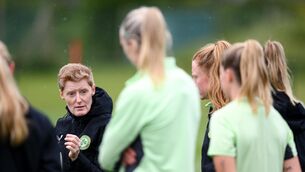 <p>Head coach Eileen Gleeson during a Republic of Ireland Women's training session at the FAI National Training Centre in Abbotstown, Dublin. Photo by Stephen McCarthy/Sportsfile</p>