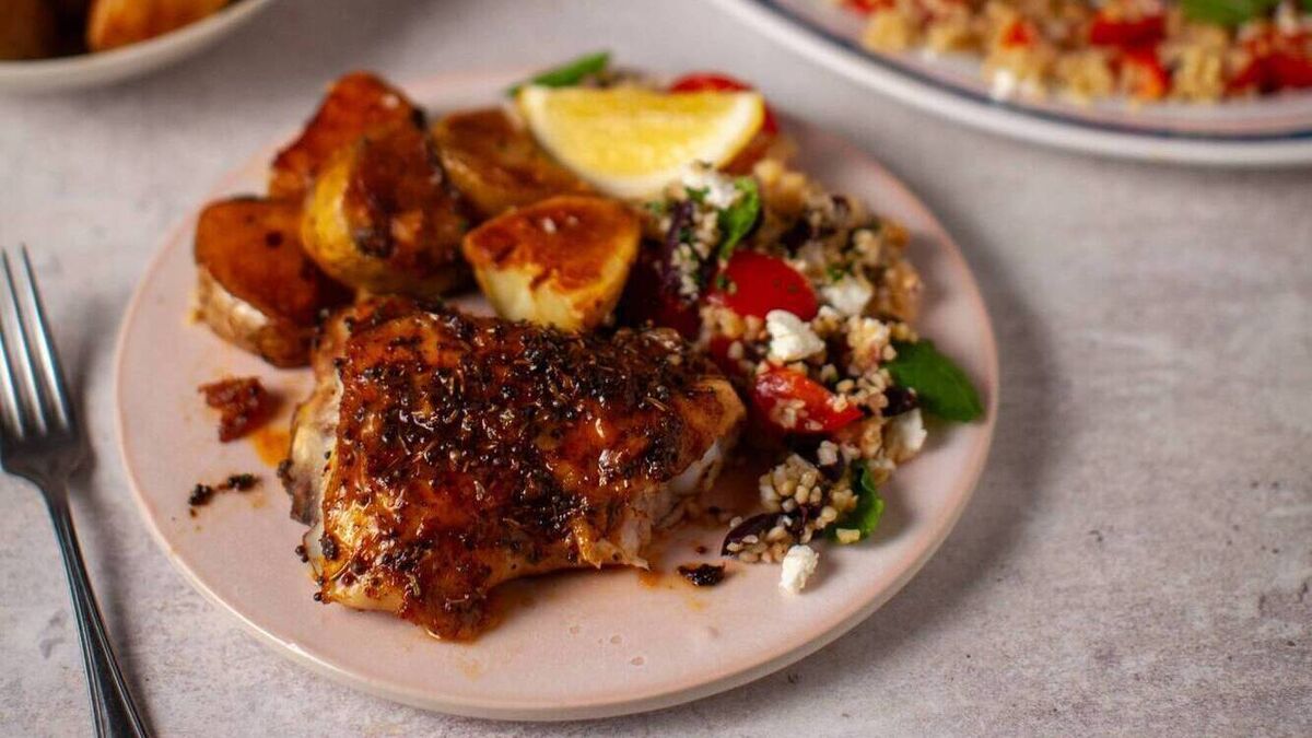 Spatchcock Chicken & Bulgur Wheat