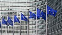 European flags in Brussels