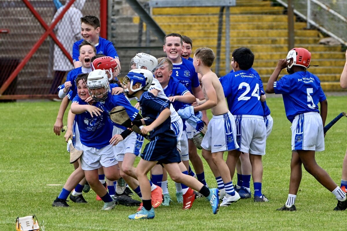 The North Mon team celebrate their win in the Allianz Sciath na Scol H2 finals at Páirc Uí Rinn against St Joseph’s Cobh. Pic: Chani Anderson