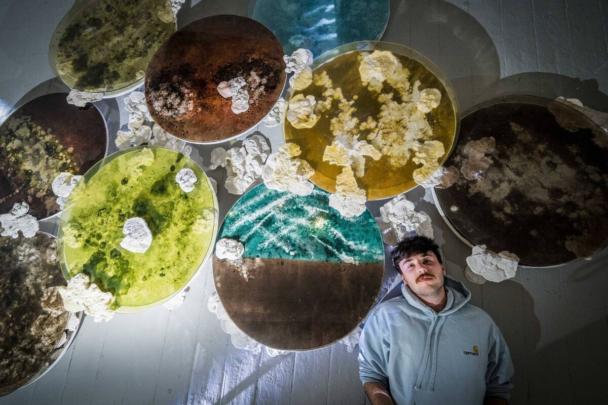 James Patrick Clancy, BA Fine Art student with his final year project at MTU Crawford College of Art and Design. Photo Joleen Cronin