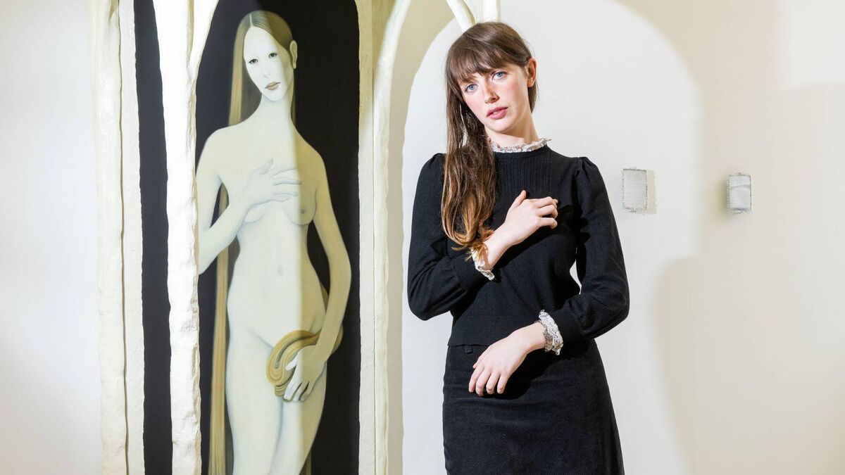 Lara Quinn, BA Hons Fine Art student with her final year project entitled 'The Lilith Series' at MTU Crawford College of Art and Design. Photo Joleen Cronin