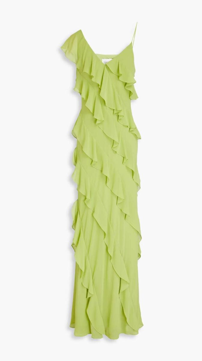 Mikael Aghal ruffled chiffon dress, The Outnet, €408