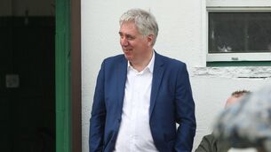 <p>Former Chief Executive Officer of the FAI John Delaney in attendance during the 202' FAI Cup First Round match between St. Michaels and Waterford at Cooke Park in Tipperary. Photo by Michael P Ryan/Sportsfile</p>