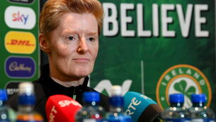 <p>Head coach Eileen Gleeson during a Republic of Ireland women's media conference at Castleknock Hotel on Thursday. Pic: Stephen McCarthy/Sportsfile</p>