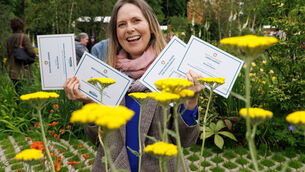 <p>Nicola Haines, winner of best in category for a large show garden. Picture: Damien Eagers</p>