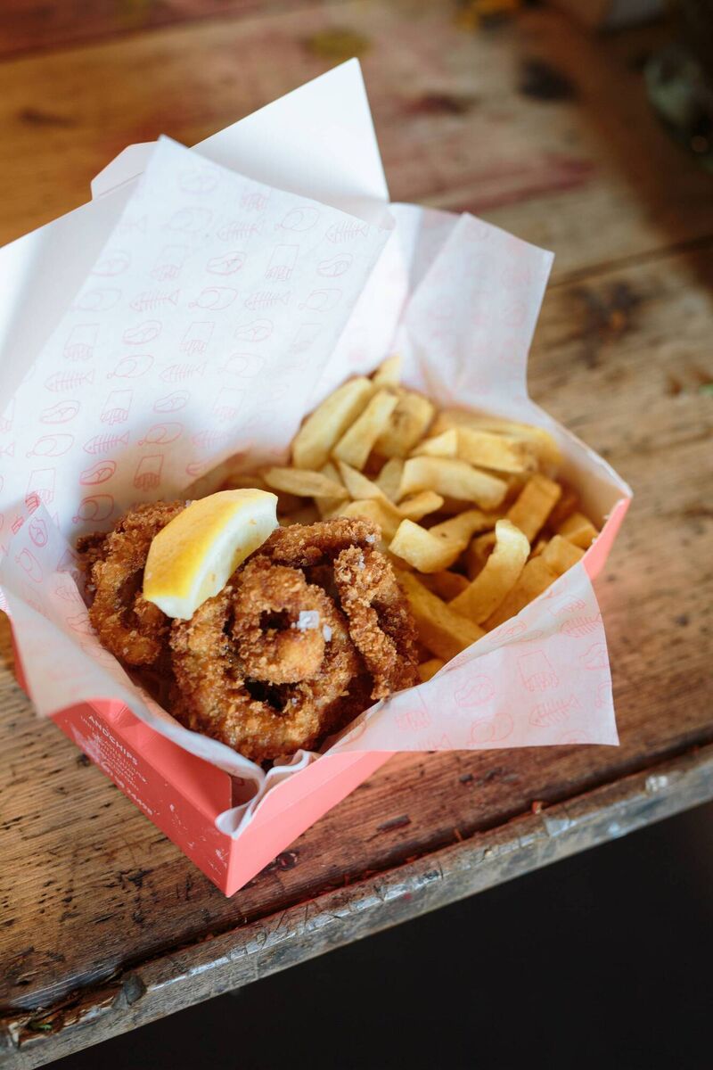Scampi and chips from AndChips, Dungarvan Waterford.