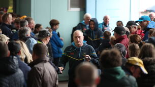 <p>Tipperary manager Liam Cahill arrives at Semple Stadium in Thurles. Pic: Michael P Ryan/Sportsfile</p>