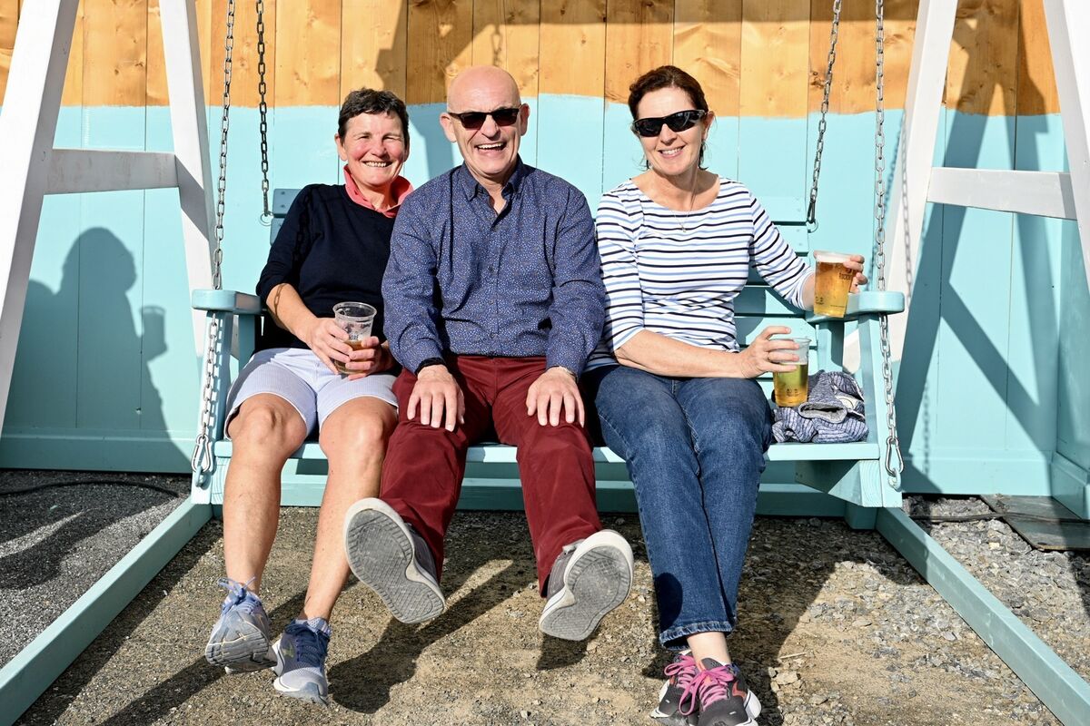 Clare Butcher, Anthony O’Donovan, and Jo Condon chilling out in the sunshine on Friday before Van Morrison's Live at the Marquee concert in Cork. Picture: Chani Anderson Clare Butcher, Anthony O’Donovan, and Jo Condon chilling out in the sunshine on Friday before Van Morrison's Live at the Marquee concert in Cork. Picture: Chani Anderson