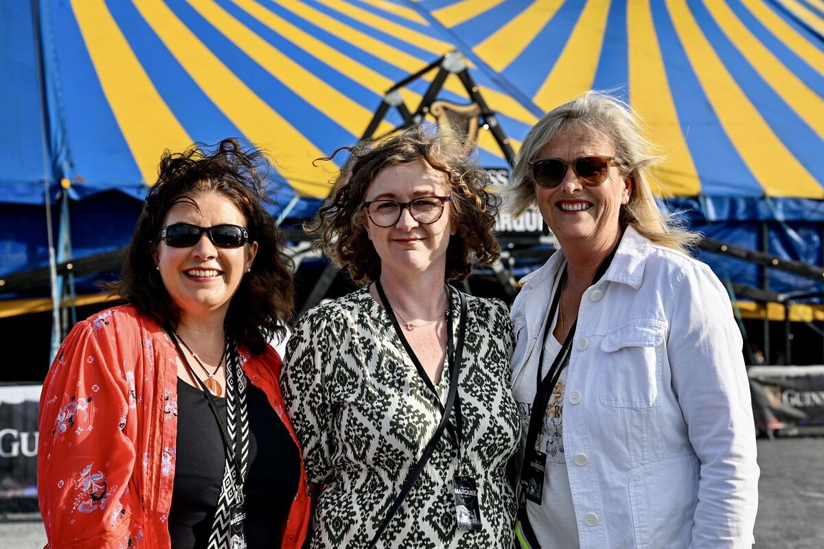 Catherine Finnegan, Elaine Davis, and Fiona O’Sullivan arriving for Van Morrison's set in the Live at the Marquee series on Cork's Marina. Picture: Chani Anderson Catherine Finnegan, Elaine Davis, and Fiona O’Sullivan arriving for Van Morrison's set in the Live at the Marquee series on Cork's Marina. Picture: Chani Anderson