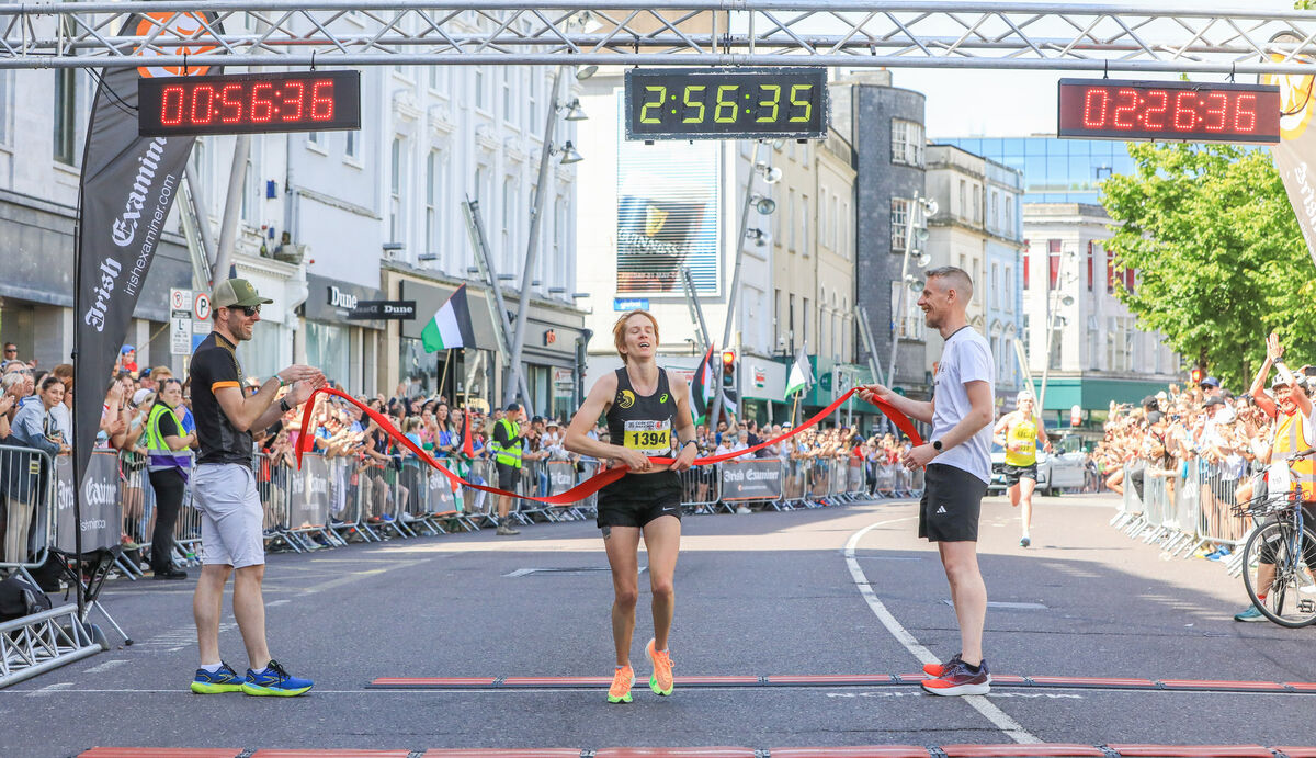Aoife Cooke winning the ladies race in the Cork City Marathon in Cork City. - Picture: David Creedon
