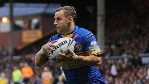 <p>LEEDS GREAT: Rob Burrow in action for Leeds Rhinos. Pic: Anna Gowthorpe/PA</p>