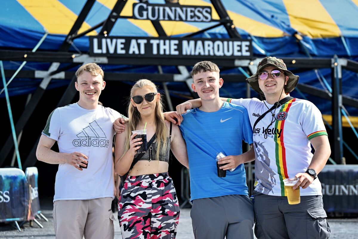Caleb Stillwell, Nicole Neary, Daithí Murphy and Justin Sherlock pictured before the BICEP gig at Live at the Marquee on Sunday. Picture Chani Anderson
