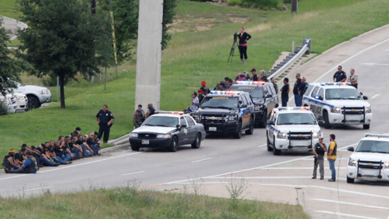 Police detain more than 100 bikers as Texan city goes into lockdown Police detain more than 100 bikers as Texan city goes into lockdown