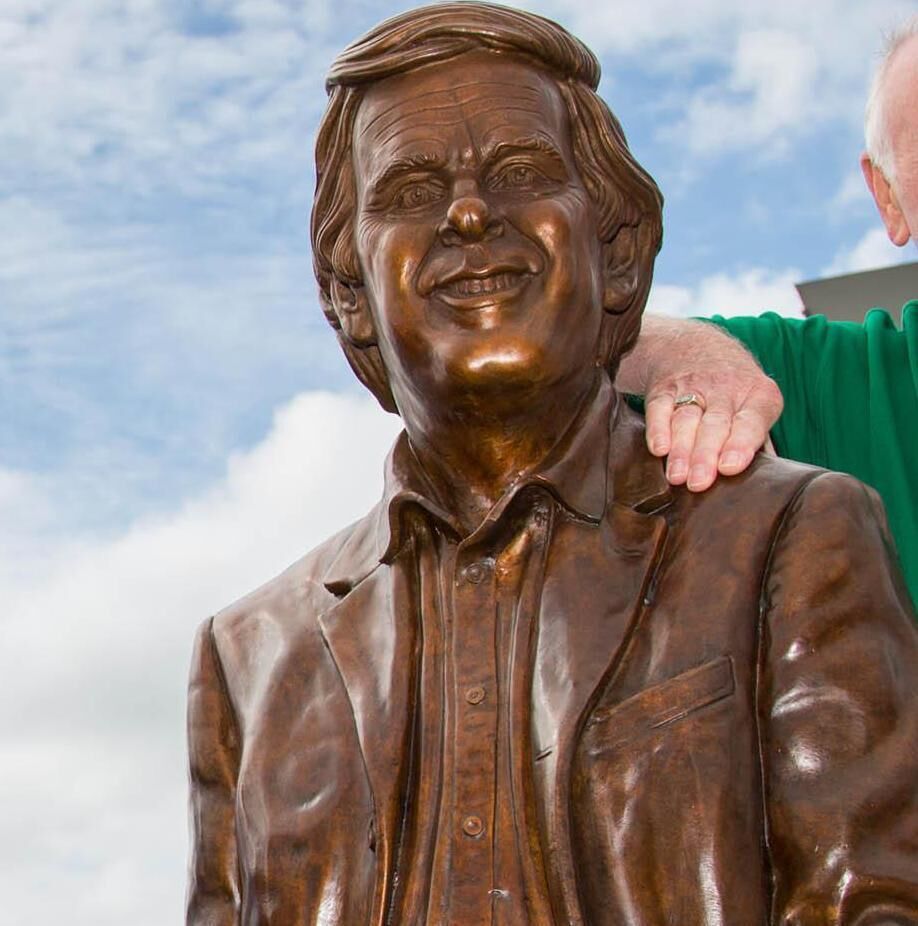 A bronze sculpture of iconic broadcaster, proud son of Limerick and Freeman of the city, the late Terry Wogan. Picture: Alan Place