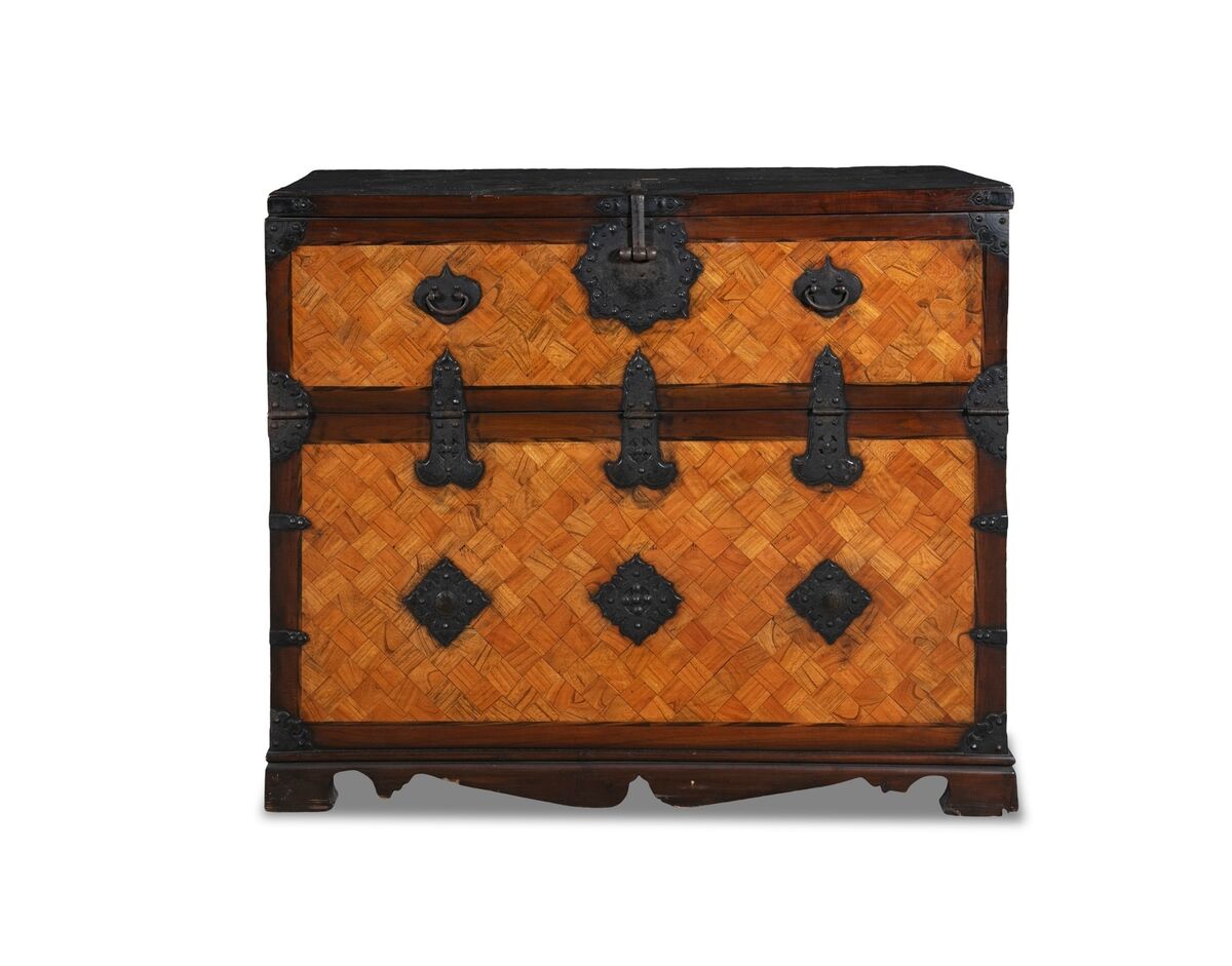 A Korean ebonised storage chest at Adam's.