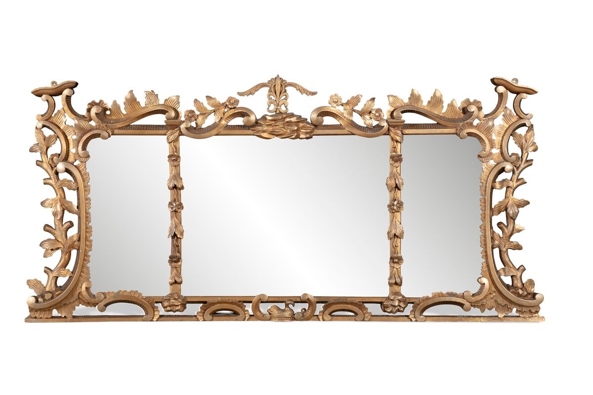 A 19th-century Irish landscape mirror in the rococo style at James Adam.