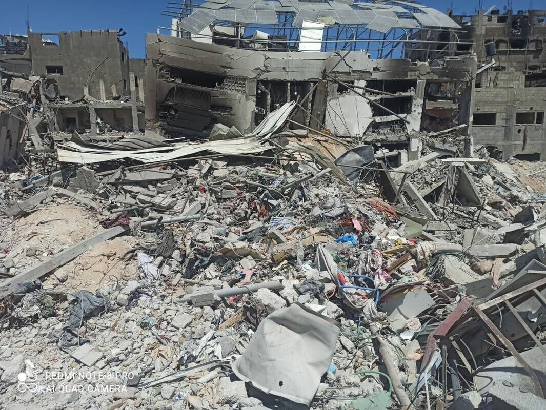 The destruction of the Al-Awda Health and Community Centre. Photo: ActionAid