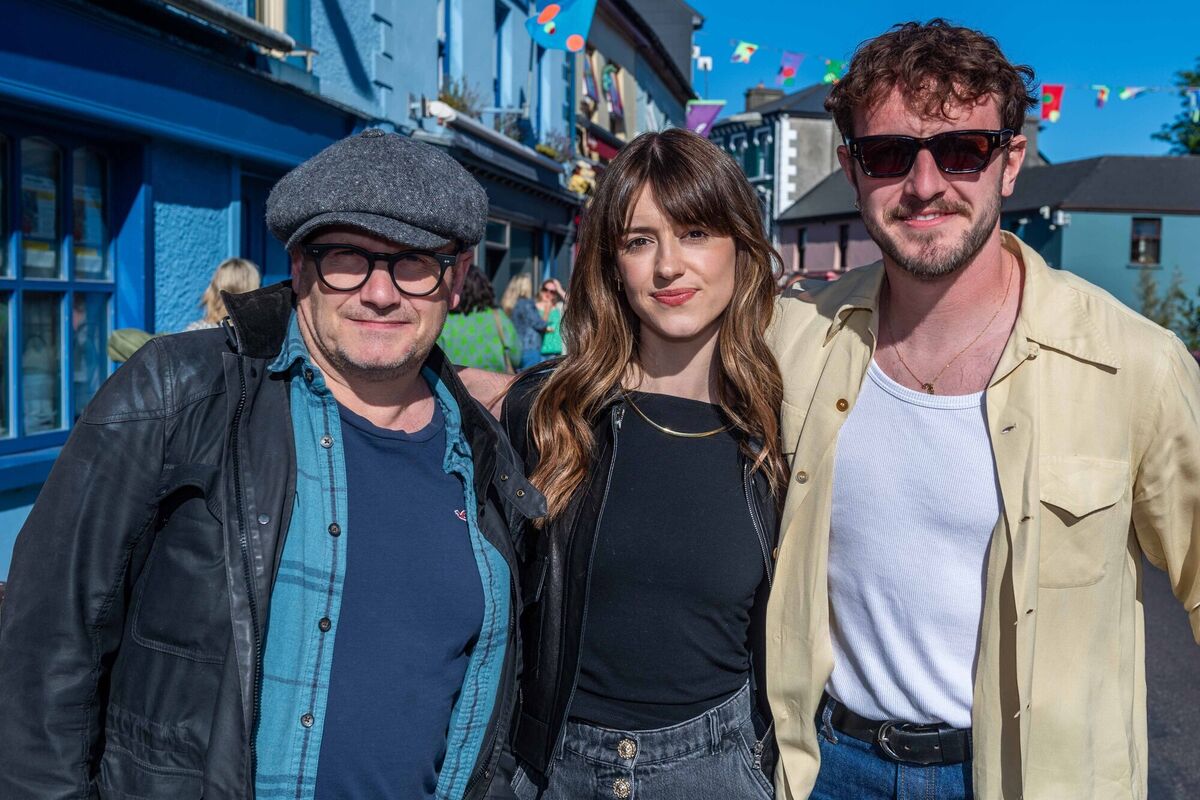 Lenny Abrahamson, Daisy Edgar-Jones and Paul Mescal in Schull for the May 2024 Fastnet Film Festival. Picture: Andy Gibson.