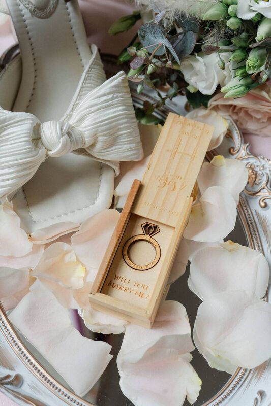 The wooden box Shane McGlynn made for the proposal.