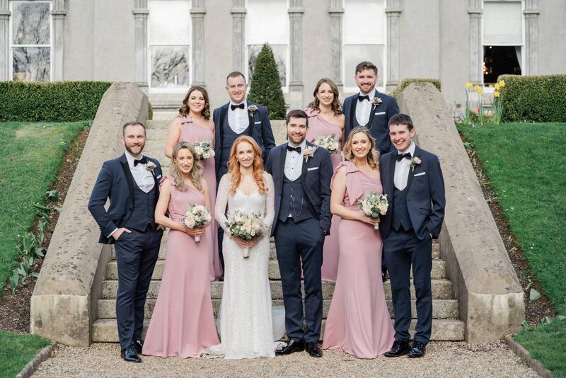 Elaine McCarthy and Shane McGlynn with their wedding party. Pictures: Irina Duane