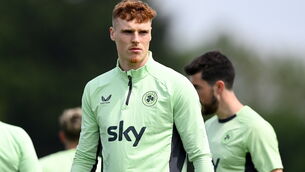<p> Jake O'Brien won't be asking his childhood favourite Cristiano Ronaldo to swap jerseys on Tuesday. Pic:  Stephen McCarthy/Sportsfile</p>