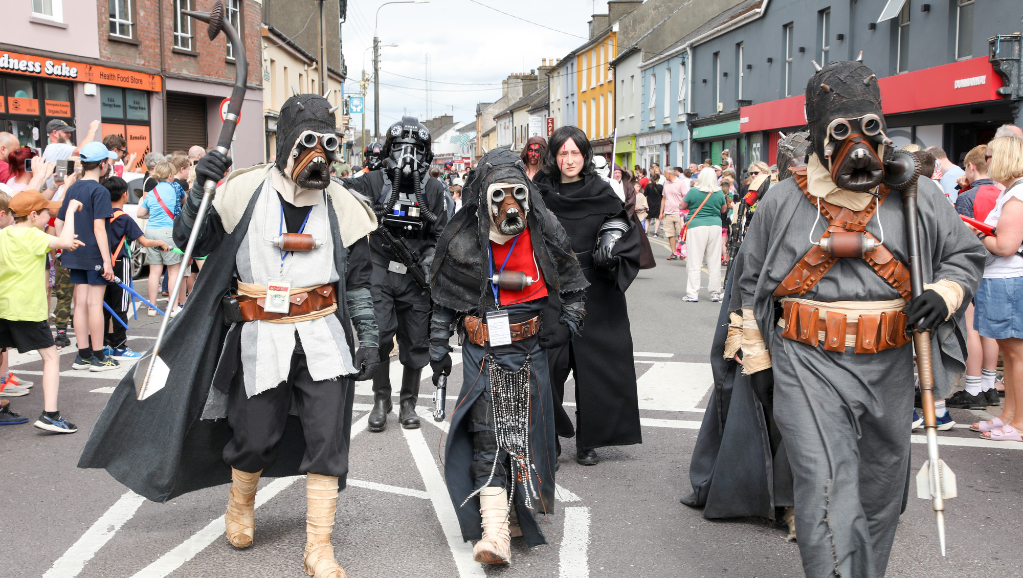  Dunmanway, Cork, Ireland. 02nd June 2024. Tusken Raiders taking part in the parade at the Feel the Force Festival which took place in Dunmanway, Co. Cork over the bank holiday weekend. -David Creedon