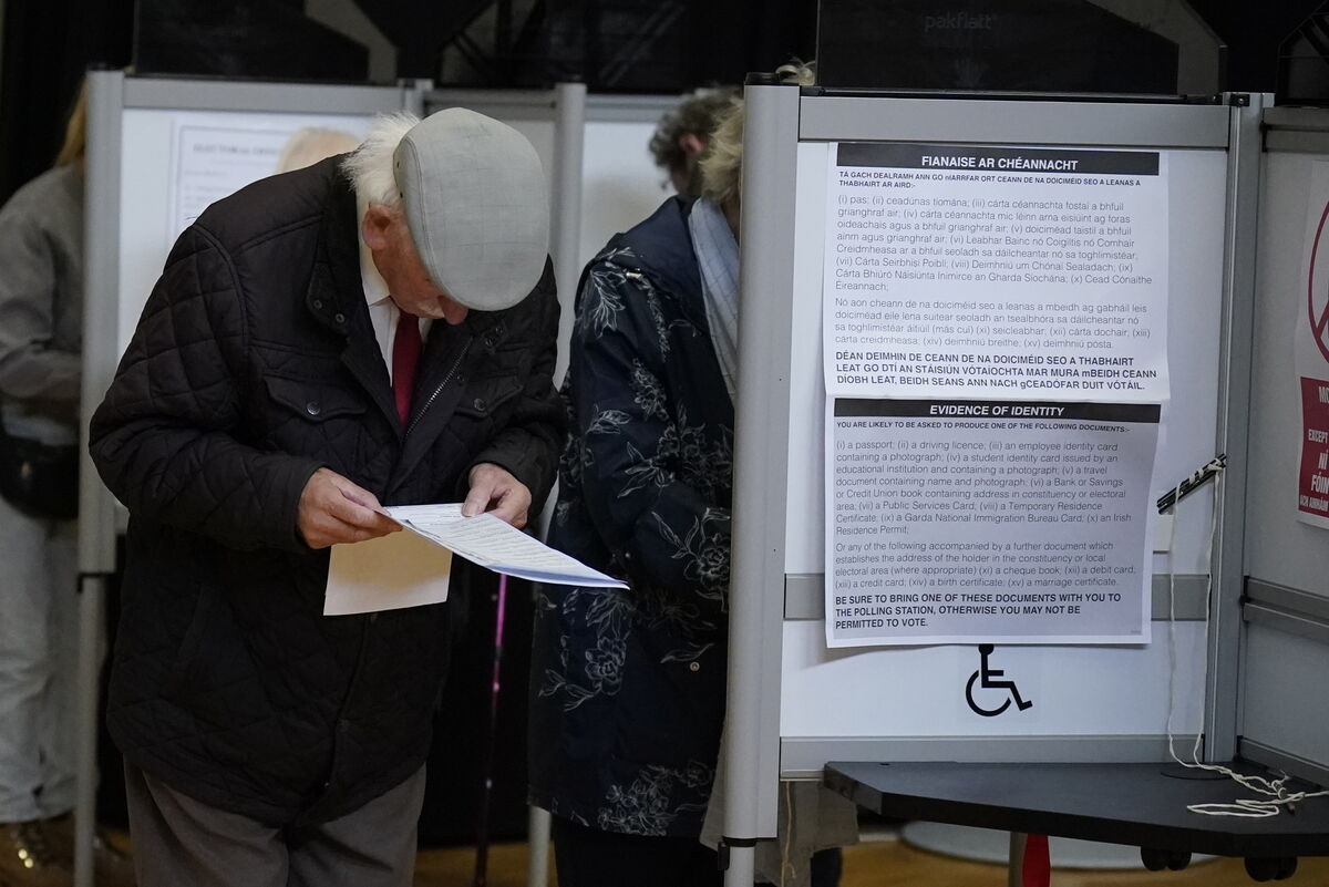 A voter studies the two ballot papers before voting in the local and European elections at the Deaf Village in Dublin. A voter studies the two ballot papers before voting in the local and European elections at the Deaf Village in Dublin.