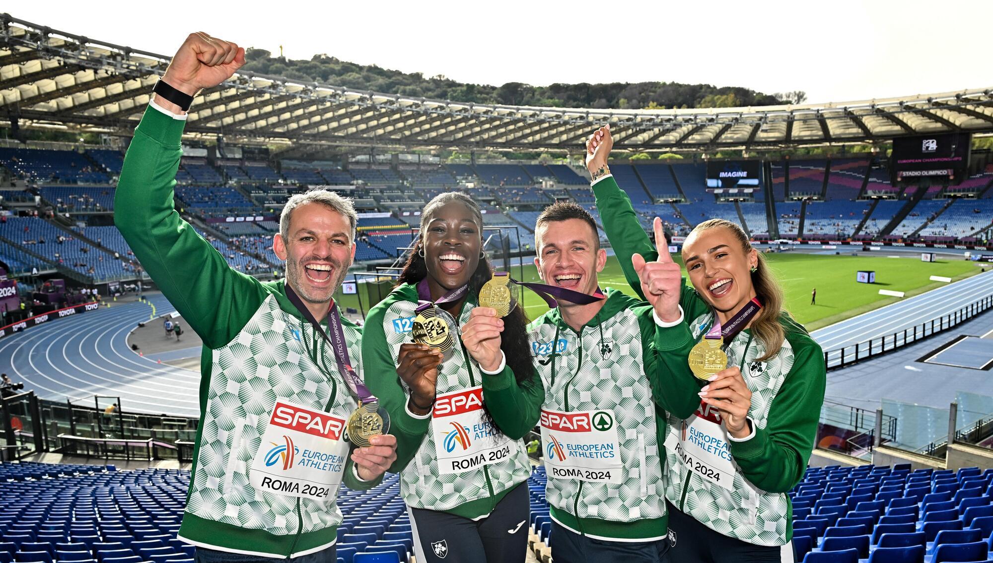 Watch: 'Stuff of dreams' as Ireland's 4x400m Relay heroes receive gold medals in Rome 