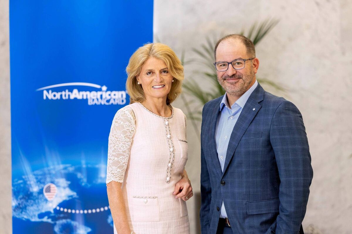 Executive director of IDA Ireland Mary Buckley with North American Bancard chief risk officer Dr Christopher Mascaro. Executive director of IDA Ireland Mary Buckley with North American Bancard chief risk officer Dr Christopher Mascaro.