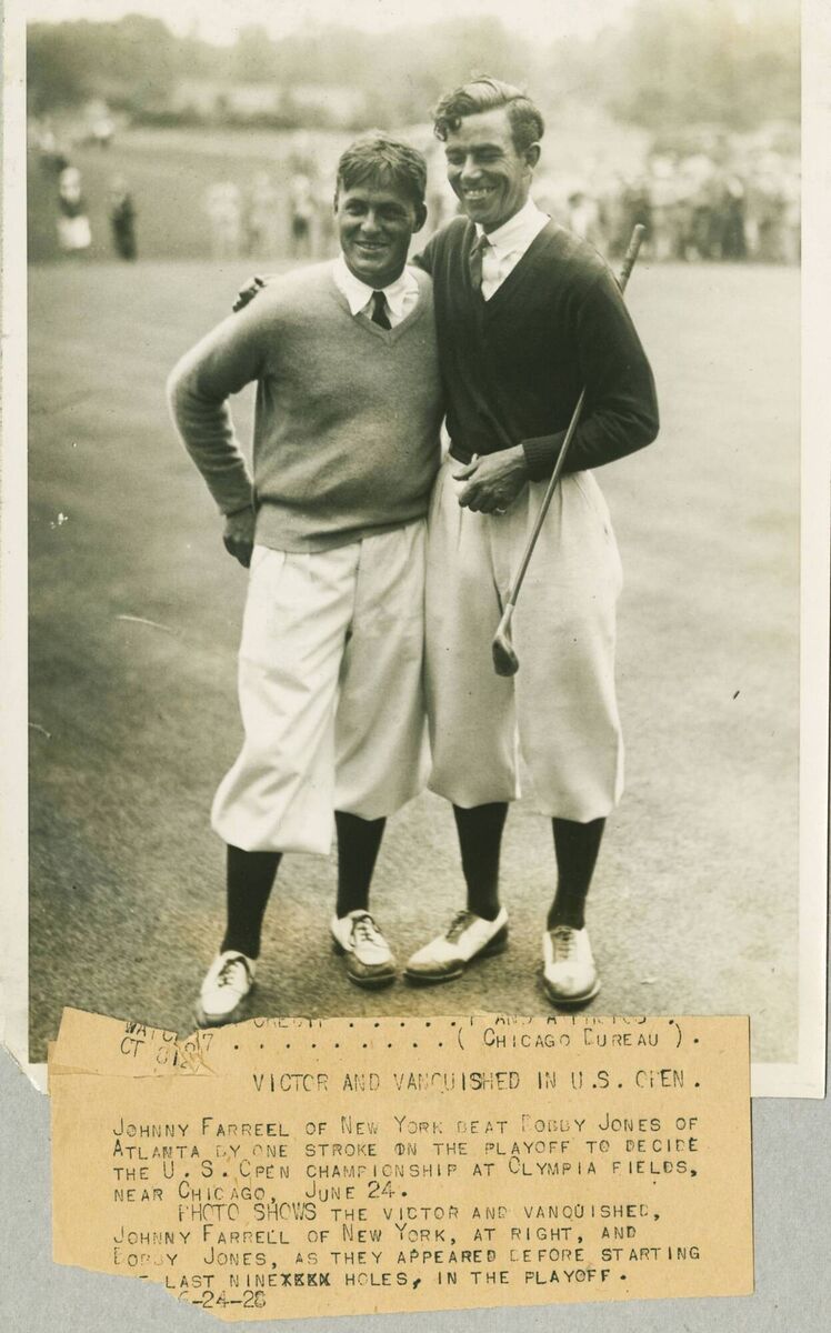 Johnny Farrell with golfing legend, Bobby Jones