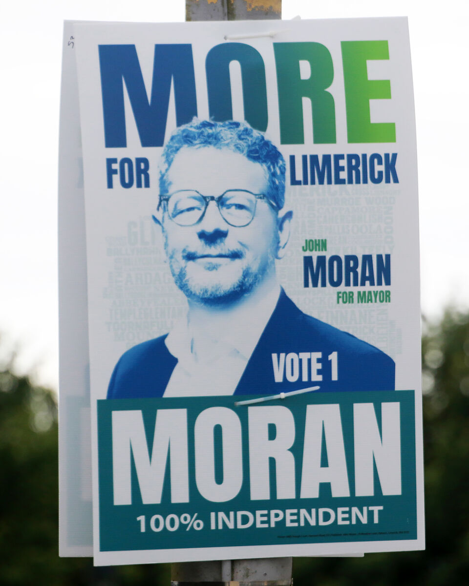 Election poster for John Moran. Picture: Brendan Gleeson