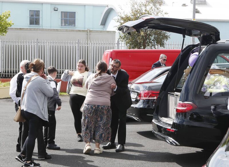 Mourners gather for the funeral Mass of Nicole Morey at the Holy Family Church, Southill, Limerick.