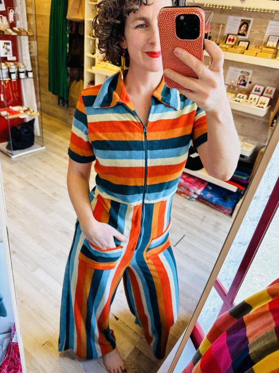 Fairwear ‘Renée Love’ stripe boilersuit, quack + dirk, €103