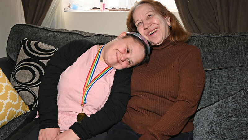 Ita Carroll says she receives €118 a week under the Blind Pension, meaning she can only get half  of the Carer's Allowance for daughter Shellie. Picture: Eddie O'Hare