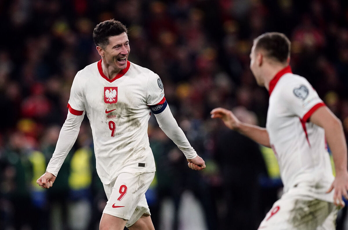 BOB'S YOUR UNCLE: Poland's Robert Lewandowski. After finishing only third in qualifying, Poland had to come through the play-offs. Pic: Nick Potts/PA Wire. BOB'S YOUR UNCLE: Poland's Robert Lewandowski. After finishing only third in qualifying, Poland had to come through the play-offs. Pic: Nick Potts/PA Wire.