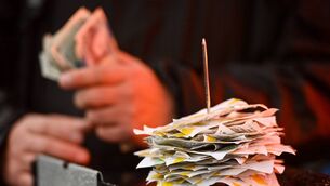 <p>STACK IT UP: Betting slips at a bookies stall at the Cheltenham Racing Festival. Pic: Seb Daly/Sportsfile</p>