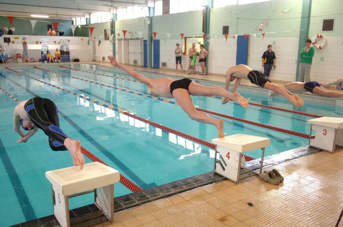 A Masters gala swimming race taking place in Gus Healy Pool, Douglas, Cork, in 2010. Artist Natasha Bourke says: 'This is the oldest public swimming pool left in Cork so it’s very lovely to be presenting this work in that space.' Picture: Larry Cummins