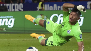 Singapore goalkeeper Hassan Sunny’s performance kept China’s World Cup dream alive (AP)
