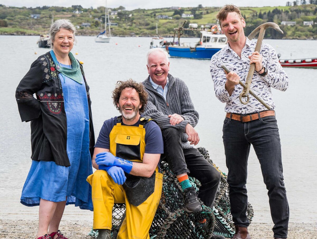 (L-R) Sally McKenna of McKenna’s Guides, Seán O'Driscoll, local fisherman, John McKenna of McKenna’s Guides, and Cullen Allen of Cully & Sully, gather at Schull Pier, West Cork, to launch 'The SOUPerb Awards'. (L-R) Sally McKenna of McKenna’s Guides, Seán O'Driscoll, local fisherman, John McKenna of McKenna’s Guides, and Cullen Allen of Cully & Sully, gather at Schull Pier, West Cork, to launch 'The SOUPerb Awards'.