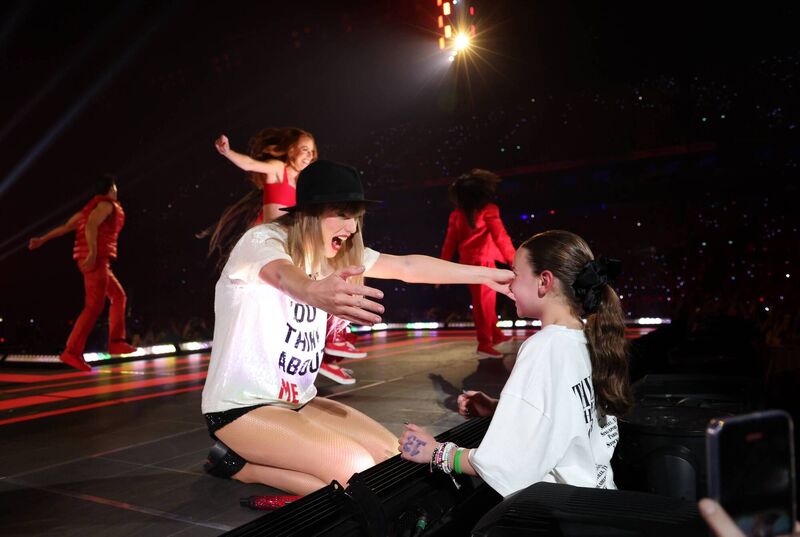 Taylor Swift hugs a fan during the 'Red' era if her Taylor Swift | The Eras Tour in Paris, France. Picture: Kevin Mazur/TAS24/Getty Images Taylor Swift hugs a fan during the 'Red' era if her Taylor Swift | The Eras Tour in Paris, France. Picture: Kevin Mazur/TAS24/Getty Images