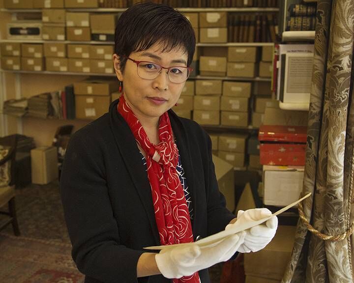 Hu Xiajiang in the archive room in Birr Castle. Photos: Redmond Photography, Roscrea