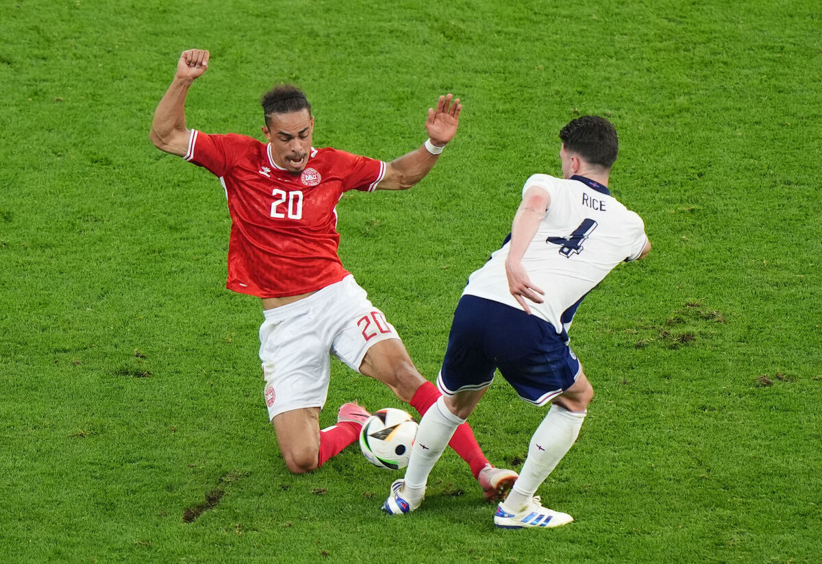 Declan Rice had a difficult game, passing the ball out straight for a Danish corner at one point in the second half