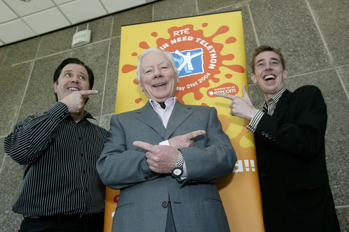 Ryan Tubridy (right) was the heir to the greatest programme ever created by RTÉ, The Late, Late Show, his succession warmly approved by Gay Byrne (centre). Also, Tubridy's “great trouper” stint in filling in for Gerry Ryan (left) on radio after he died saw Tubridy's listening numbers fall. Ryan Tubridy (right) was the heir to the greatest programme ever created by RTÉ, The Late, Late Show, his succession warmly approved by Gay Byrne (centre). Also, Tubridy's “great trouper” stint in filling in for Gerry Ryan (left) on radio after he died saw Tubridy's listening numbers fall.