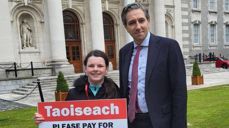 Cara Darmody with Taoiseach Simon Harris.